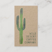 Wüste Saguaro Cactus Watercolor Unique Boho Kraft Visitenkarte (Vorderseite)