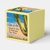 Wüste Saguaro Cactus Wedding Date Location Geschenkschachtel (Rückseite)