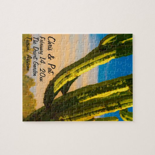 Wüste Saguaro Cactus Wedding Event Gevor Puzzle (Horizontal)