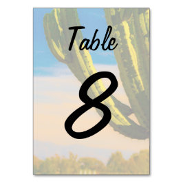 Wüste Saguaro Cactus Wedding Table Card White Tischnummer