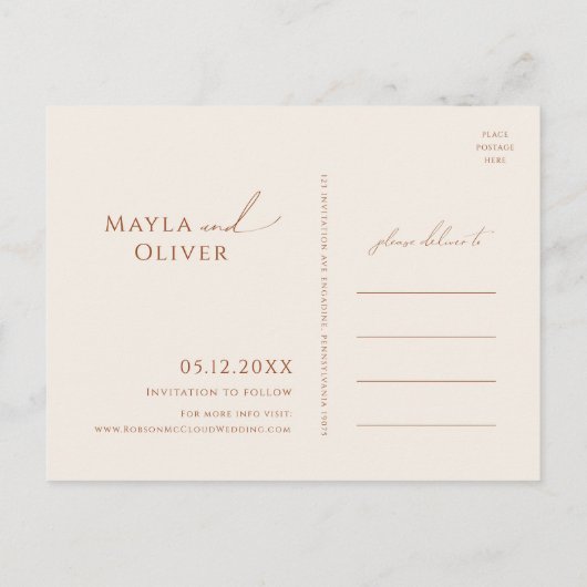 Wüste | Save the Date Postkarte (Rückseite)