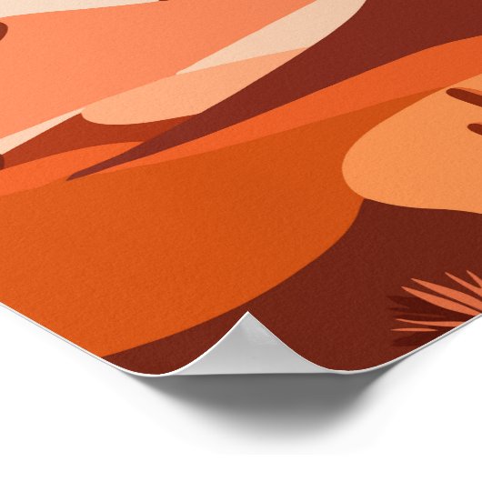 Wüste Serenity Cactus Sunset Vibes Poster (Ecke)