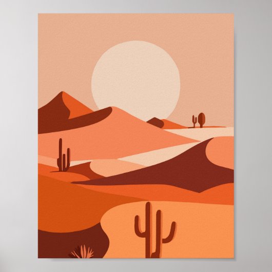 Wüste Serenity Cactus Sunset Vibes Poster (Vorne)