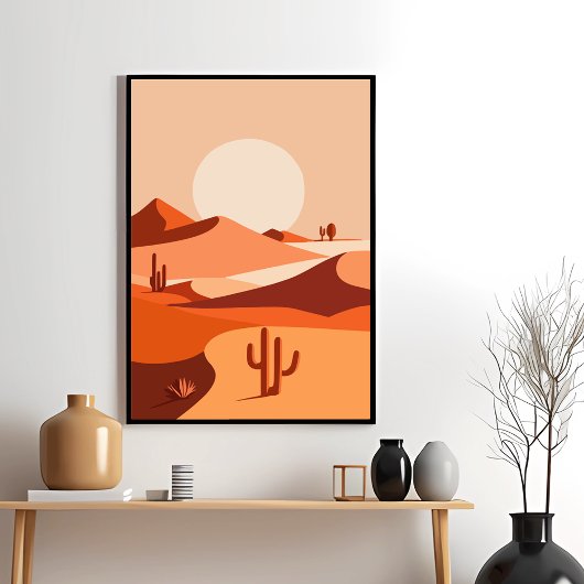 Wüste Serenity Cactus Sunset Vibes Poster