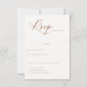 Wüste Sienna Meal Choice Wedding RSVP Card Karte (Vorderseite)