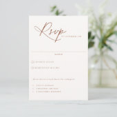 Wüste Sienna Meal Choice Wedding RSVP Card Karte (Stehend Vorderseite)