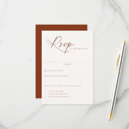 Wüste Sienna Meal Choice Wedding RSVP Card Karte