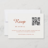 Wüste Sienna Minimalistische Hochzeit QR Code RSVP (Vorderseite)
