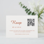 Wüste Sienna Minimalistische Hochzeit QR Code RSVP (Stehend Vorderseite)