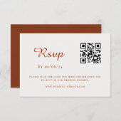 Wüste Sienna Minimalistische Hochzeit QR Code RSVP (Vorne/Hinten)