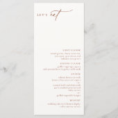 Wüste Sienna Modernes Minimalistisch Menükarte (Vorderseite)