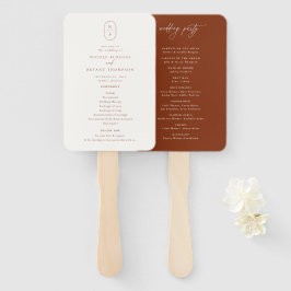 Wüste Sienna Monogram Wedding Program Fächer