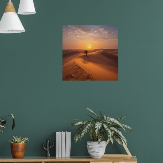 Wüste Solitude - Goldene Dünen bei Sonnenuntergang Poster (Wohnzimmer 1)