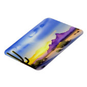 Wüste Sonnenaufgang Landschaftlich Wasserfarbe Magnet (Linke Seite)