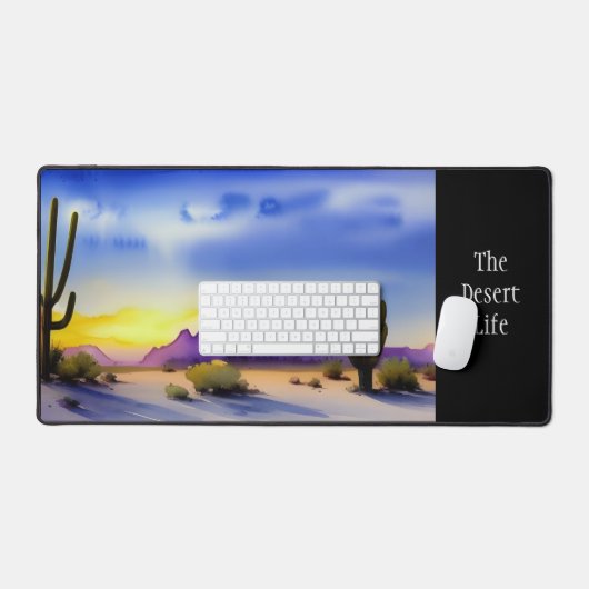 Wüste Sonnenaufgang Landschaftlich Wasserfarbe Schreibtischunterlage (Tastatur & Maus)