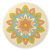 Wüste Sonnenaufgangsfarben Moderne Mandala Kunst, Keramikknauf (Vorderseite)