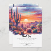 Wüste Sonnenuntergang Glühen Wasserfarbe Südwesten Einladung (Vorne/Hinten)