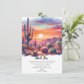 Wüste Sonnenuntergang Glühen Wasserfarbe Südwesten Einladung (Stehend Vorderseite)