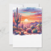 Wüste Sonnenuntergang Glühen Wasserfarbe Südwesten Einladung (Rückseite)