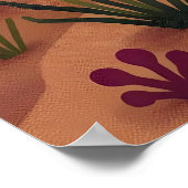 Wüste Sonnenuntergang mit Kaktus Landschaft Poster (Ecke)