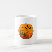 Wüste Sonnenuntergang mit Krähen - Kühne grafische Kaffeetasse (Mittel)
