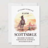 Wüste Sonnenuntergang Wasserfarbenbrille zum Bache Einladung (Vorderseite)