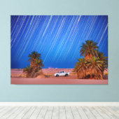 Wüste-Star-Trails: Palm Trees & Lieferwagen Truck  Leinwanddruck (Insitu (Holzboden))
