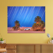 Wüste-Star-Trails: Palm Trees & Lieferwagen Truck  Leinwanddruck (Insitu (Wohnzimmer))