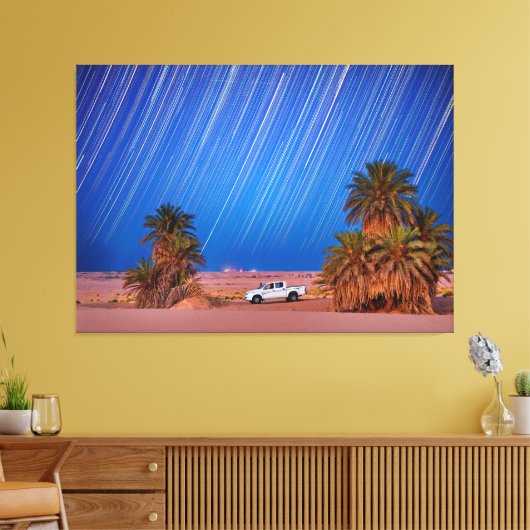 Wüste-Star-Trails: Palm Trees & Lieferwagen Truck Leinwanddruck (Insitu (Wohnzimmer))