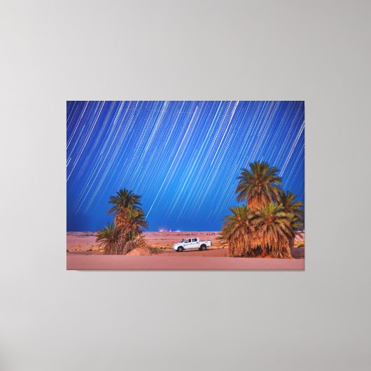 Wüste-Star-Trails: Palm Trees & Lieferwagen Truck  Leinwanddruck (Vorderseite)