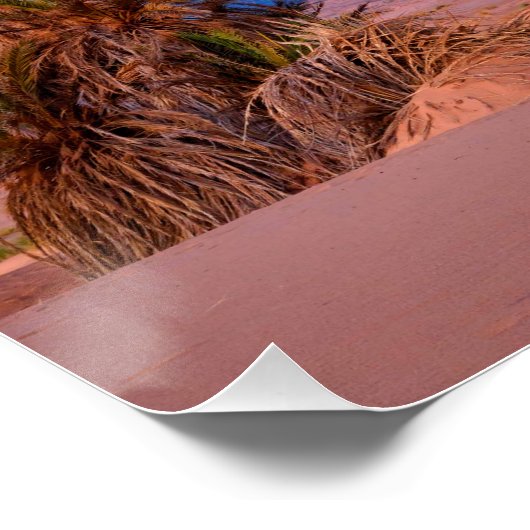 Wüste-Star-Trails: Palm Trees & Lieferwagen Truck  Poster (Ecke)