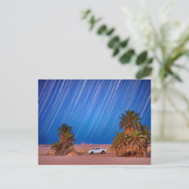 Wüste-Star-Trails: Palm Trees & Lieferwagen Truck  Postkarte