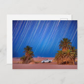 Wüste-Star-Trails: Palm Trees & Lieferwagen Truck Postkarte (Vorne/Hinten)