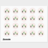 Wüste Succulent Cactus Favor Stickers - Pink (Blatt)