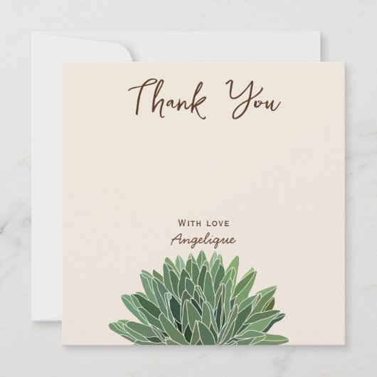 Wüste Succulent Danke Karte (Vorderseite)