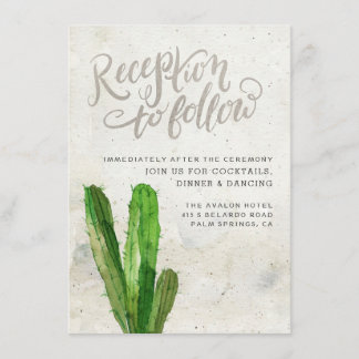 Wüste Succulent Empfang Card - Stone Begleitkarte