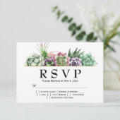 Wüste Succulent Wedding RSVP (Stehend Vorderseite)