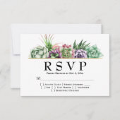 Wüste Succulent Wedding RSVP Karte (Vorderseite)