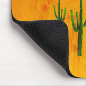 Wüste Südwest Arizona Saguaro Cacti Orange Mousepad (Ecke)