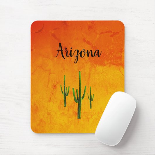 Wüste Südwest Arizona Saguaro Cacti Orange Mousepad (Mit Mouse)