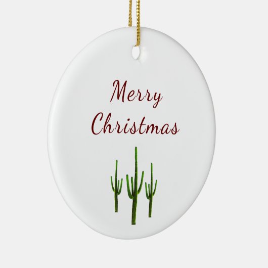 Wüste Südwest Festive Saguaro Cactus Keramik Ornament (Rechts)