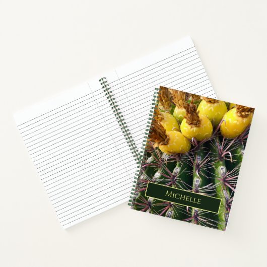 Wüste Südwest-Grüner Kakteen Personalisiert Notizblock (Innenseite)