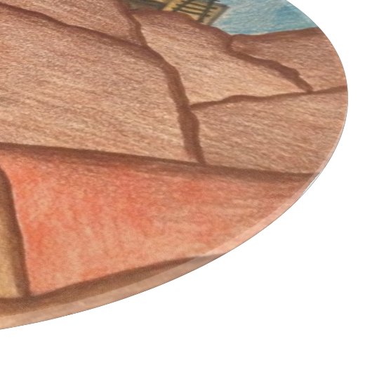 Wüste Südwest Kaktus Folk Art Schneidebrett (Ecke)