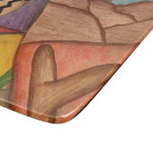 Wüste Südwest Kaktus Folk Art Schneidebrett (Ecke)