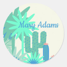 Wüste Südwest Personalisiert Stickers Aqua Blue