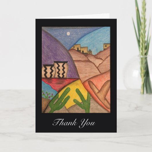 Wüste Südwesten Vielen Dank Grußkarte Dankeskarte (Vorderseite)