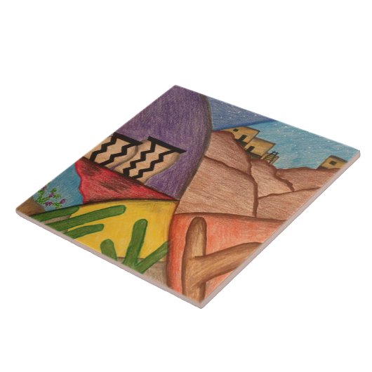 Wüste Südwestfarben dekorativ Fliese (Seite)