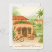 Wüste Südwestgolden Sunset Hochzeit in Urlaubsort Einladung (Rückseite)