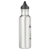 Wüste Südwestkaktus Arizona Schwarze Typografie Edelstahlflasche (Links)