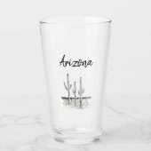 Wüste Südwestkaktus Arizona Typografie Glas (Vorderseite)